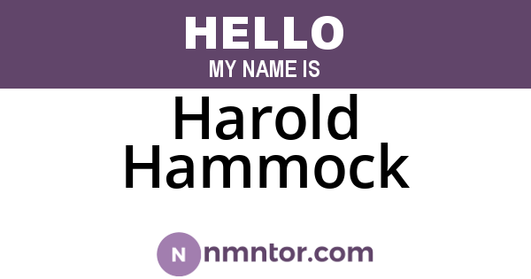 Harold Hammock
