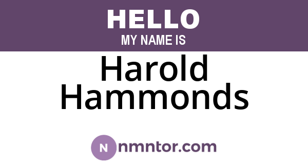 Harold Hammonds