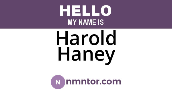 Harold Haney