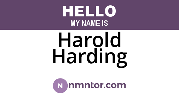 Harold Harding