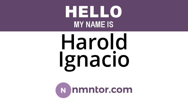 Harold Ignacio