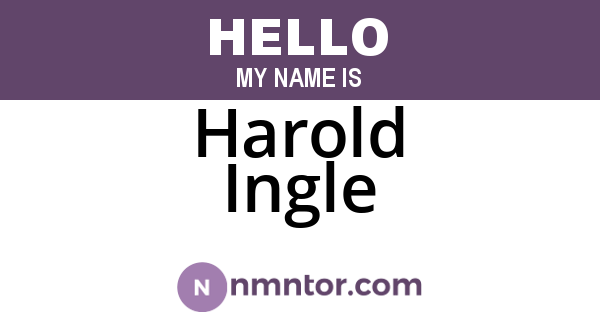 Harold Ingle