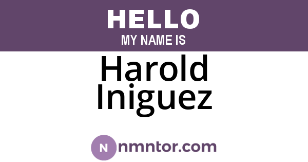 Harold Iniguez