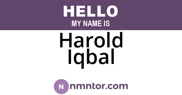 Harold Iqbal