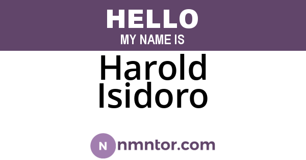 Harold Isidoro