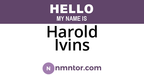 Harold Ivins