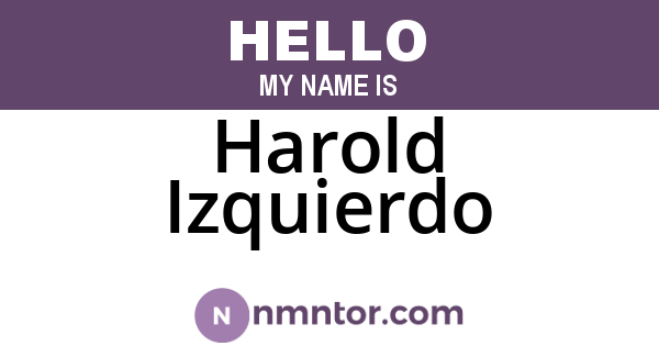 Harold Izquierdo