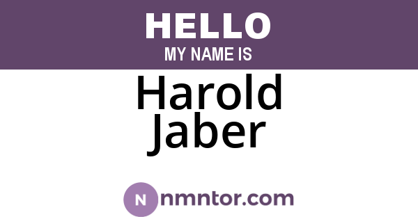 Harold Jaber