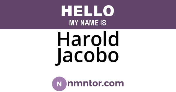Harold Jacobo