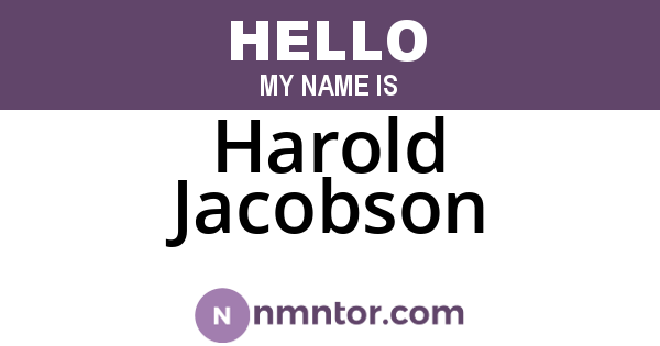Harold Jacobson