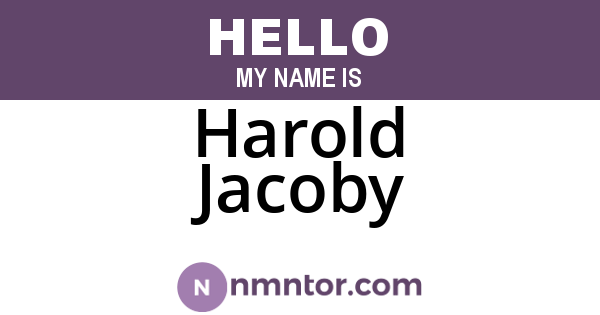 Harold Jacoby