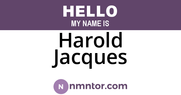 Harold Jacques