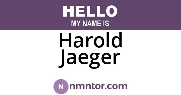 Harold Jaeger