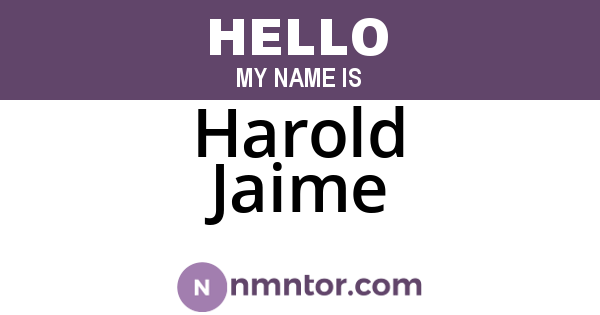 Harold Jaime