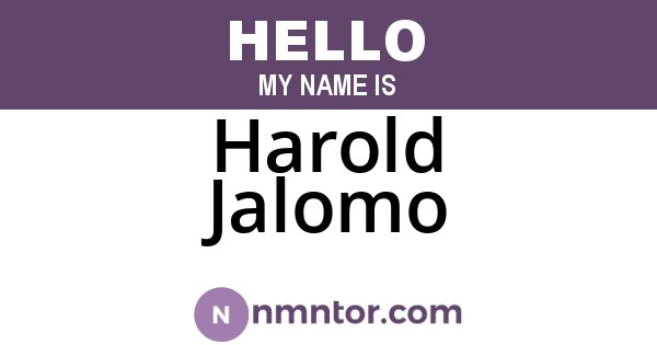 Harold Jalomo