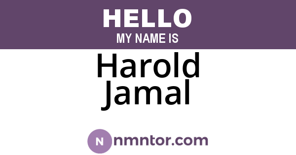 Harold Jamal