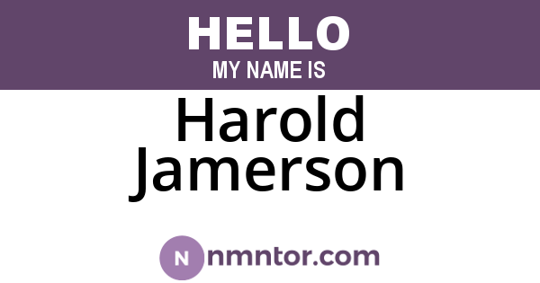 Harold Jamerson