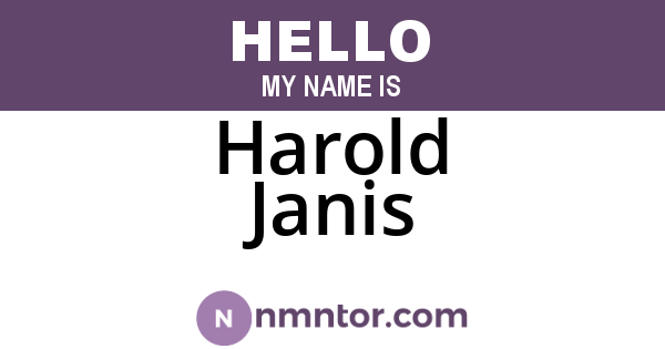 Harold Janis