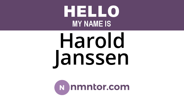 Harold Janssen