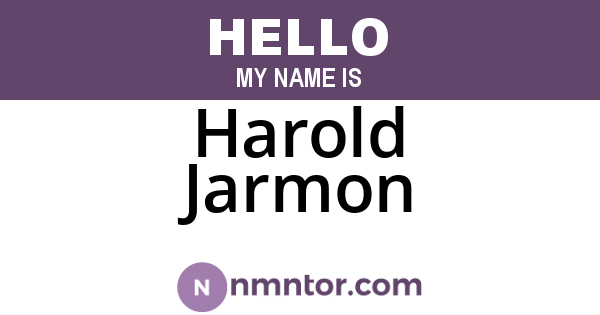 Harold Jarmon