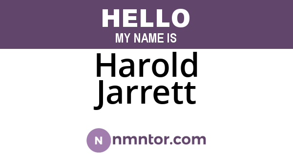 Harold Jarrett