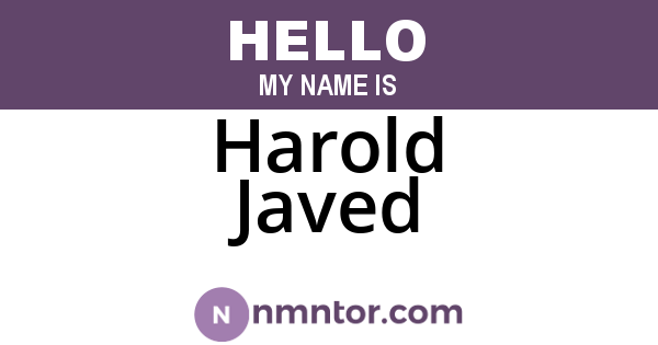 Harold Javed