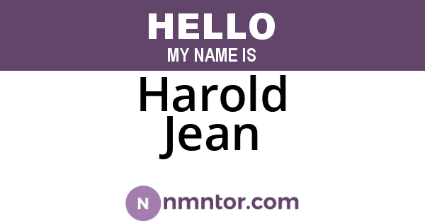 Harold Jean