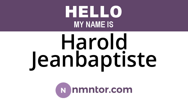 Harold Jeanbaptiste