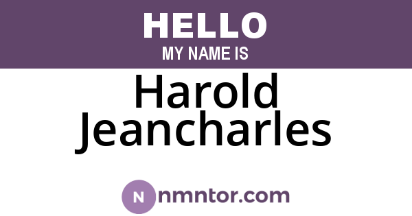 Harold Jeancharles