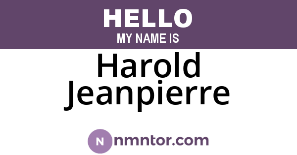 Harold Jeanpierre