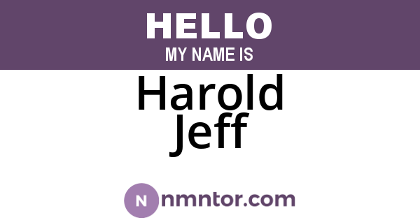 Harold Jeff