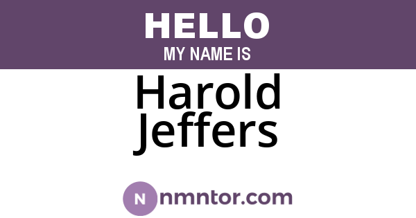 Harold Jeffers