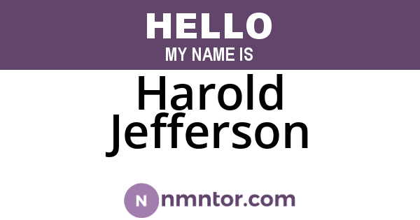 Harold Jefferson
