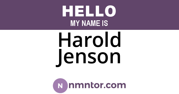 Harold Jenson