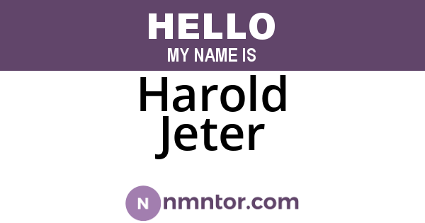 Harold Jeter