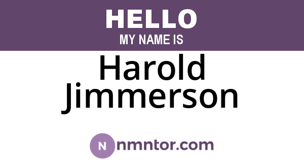 Harold Jimmerson