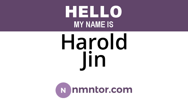 Harold Jin