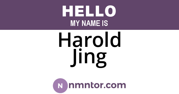 Harold Jing