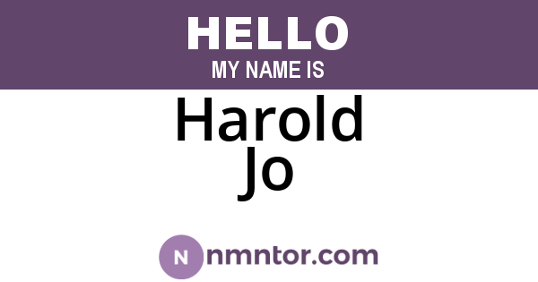 Harold Jo