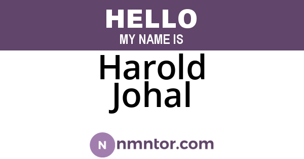 Harold Johal