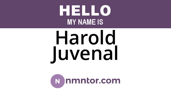 Harold Juvenal