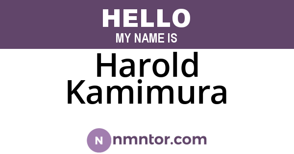 Harold Kamimura