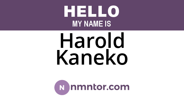 Harold Kaneko