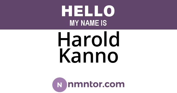 Harold Kanno