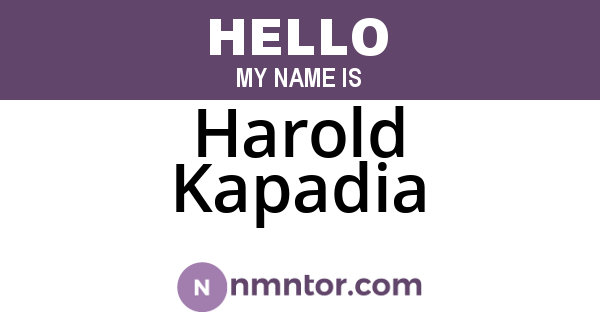 Harold Kapadia