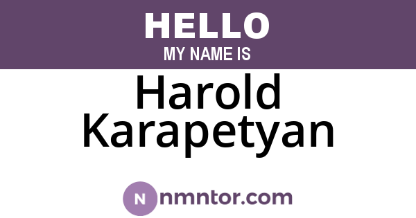 Harold Karapetyan