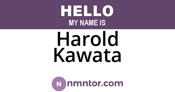 Harold Kawata