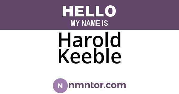 Harold Keeble