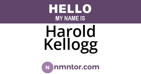 Harold Kellogg