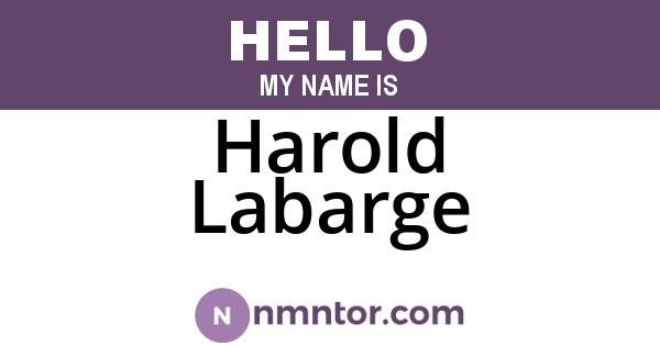 Harold Labarge